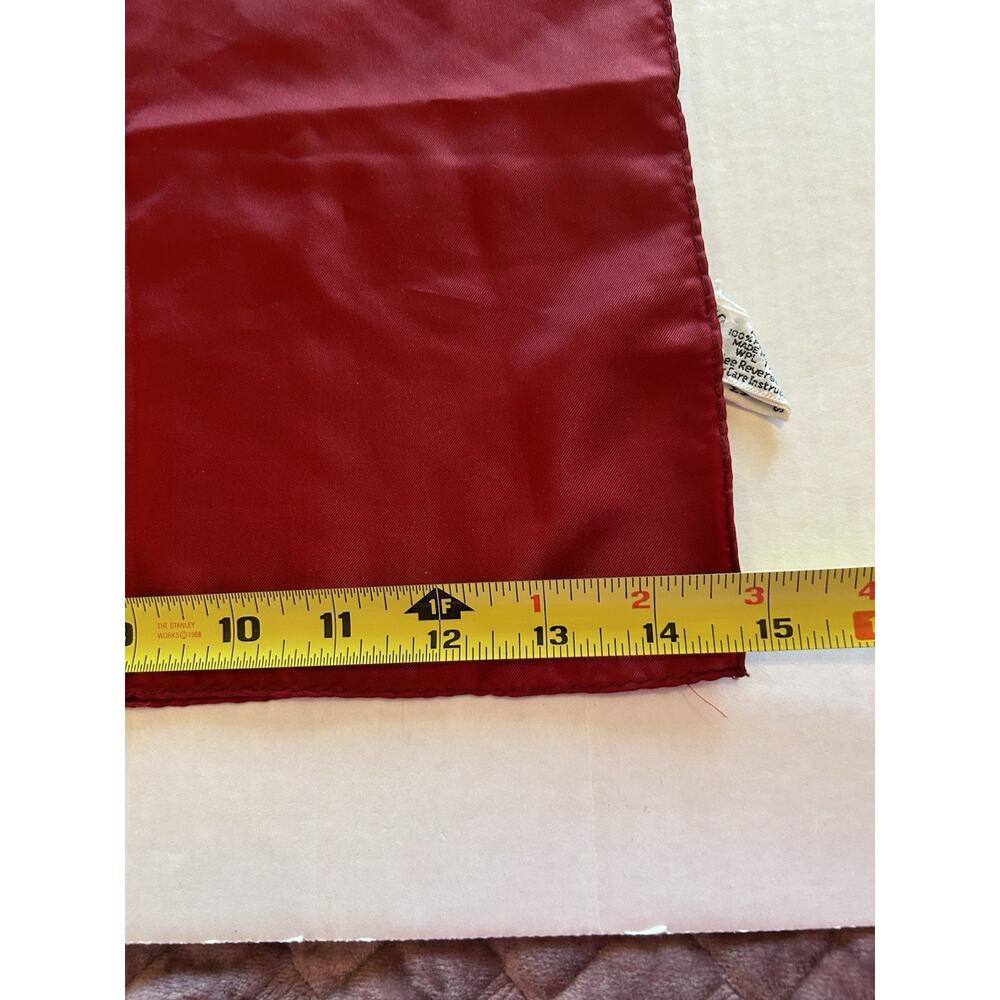 Vtg Sally Gee Solid Red Rectangle Scarf Hand Rolled 15x42 Japan Made Retro MCM - Picture 6 of 6
